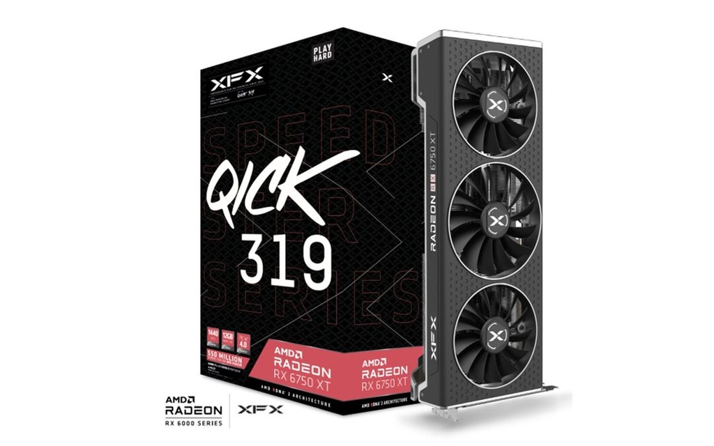 TVIDEO XFX RX 6750XT SPEEDSTER QICK319 RADEON GAMING 12G  GDDR6 192BITS RX-675XYJFDP 11M DE GARANTIA