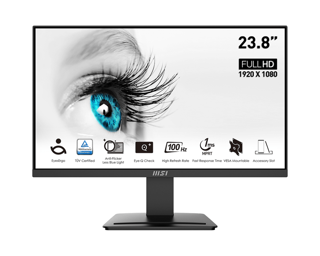 MONITOR GAMER MSI 23.8" PRO MP2412  100HZ 1MS DP HDMI PRO MP2412 11M DE GARANTIA