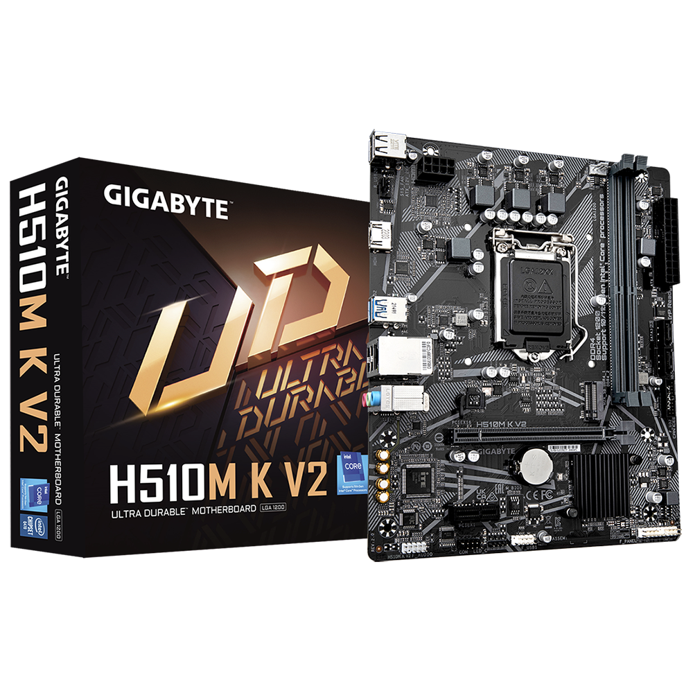 MOTHER INTEL H510M K V2 GIGABYTE LGA1200 2xDDR4 64GB M-ATX 12M DE GARANTIA