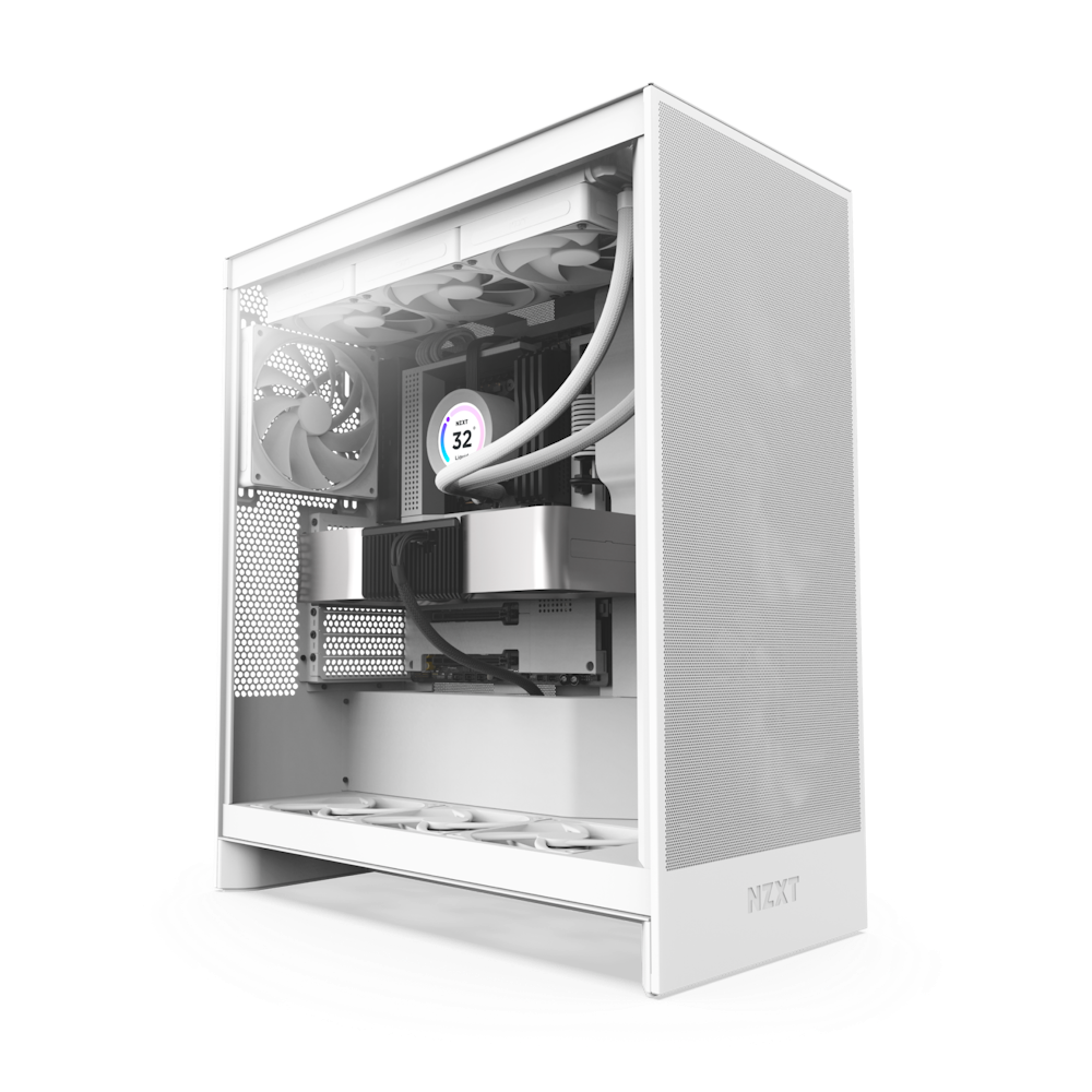 GABINETE NZXT H7 FLOW BLANCO ATX S/FUENTE 3 VENT CRISTAL USB 3.2 TIPO-C CM-H72FW-01 12M DE GARANTIA