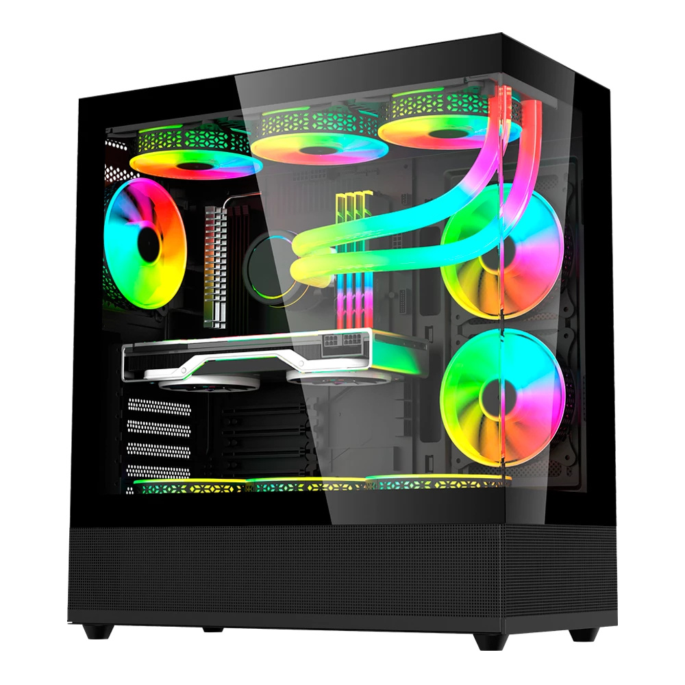 GABINETE BALAM RUSH TANK SUPER 9200TB NEGRO ATX ARGB VENTS 3VENT CRISTAL S/FUENTE BR-938723 11M DE GARANTIA