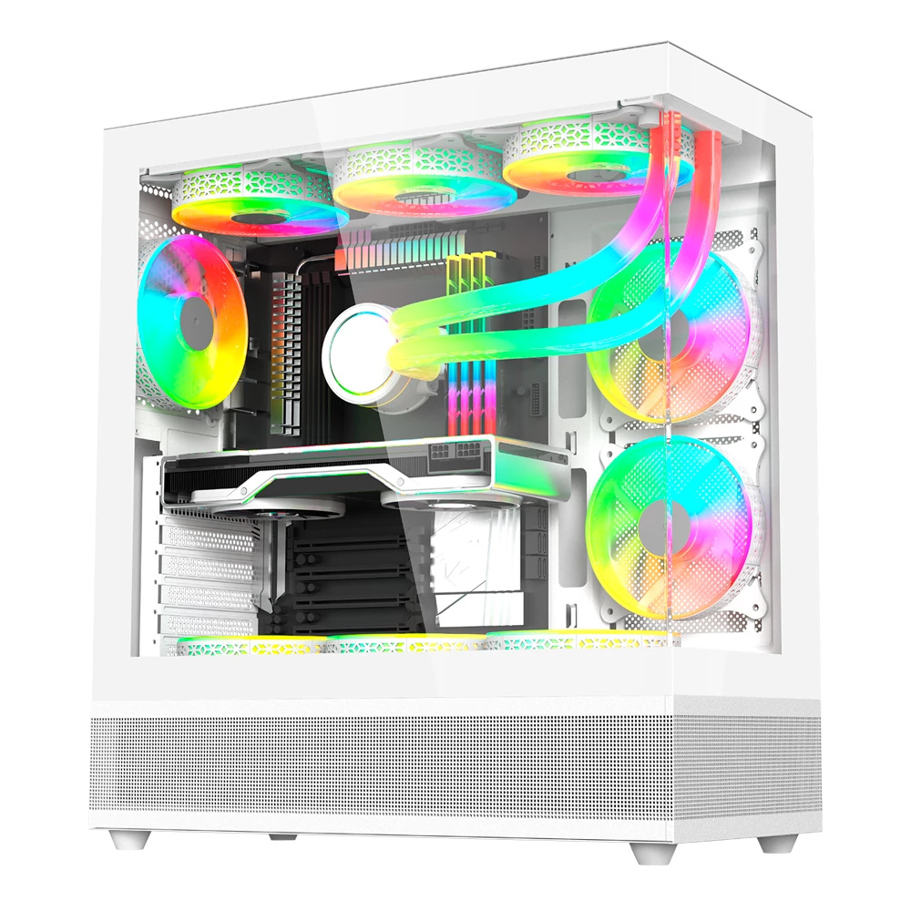 GABINETE BALAM RUSH TANK SUPER 9200TB BLANCO ATX ARGB VENTS 3VENT CRISTAL S/FUENTE BR-938730 11M DE GARANTIA