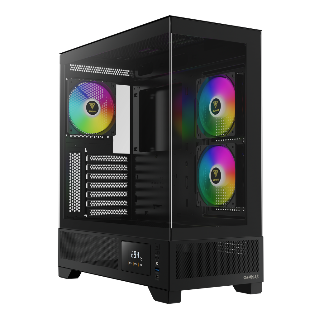 GABINETE GAMDIAS ATLAS M1 NEGRO ATX ARGB S/FUENTE CRISTAL GD-ATLAS M1 11M DE GARANTIA