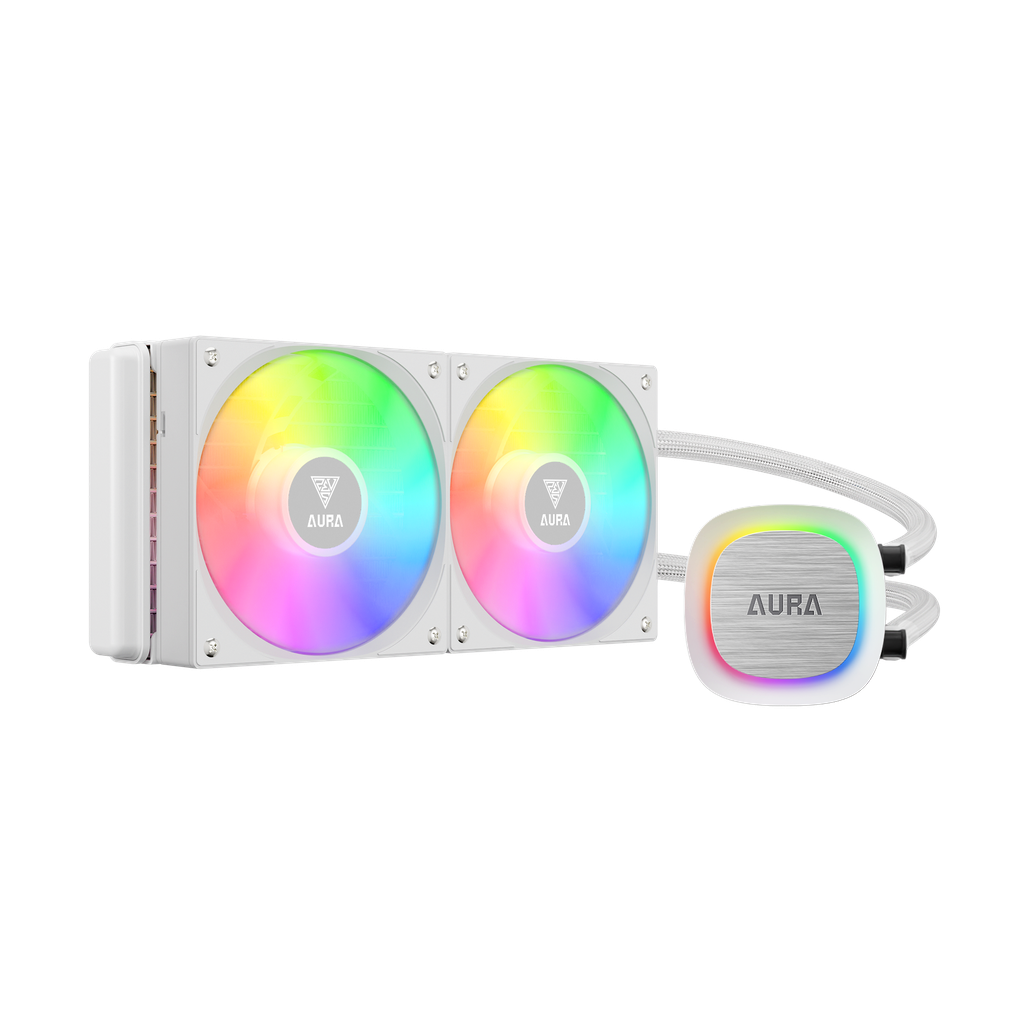 ENFRIAMIENTO GAMDIAS AURA GL240 V2 WH BLANCO 240MM AM5/LGA1700 ARGB GD-AURA GL240 V2 WH 11M DE GARANTIA