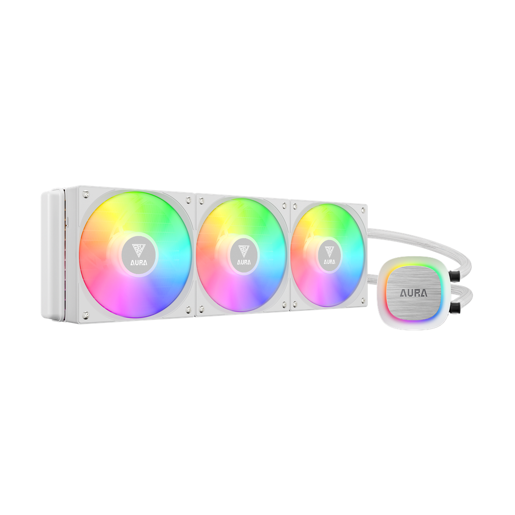 ENFRIAMIENTO GAMDIAS AURA GL360 V2 WH BLANCO 360MM AM5/LGA1700 ARGB GD-AURA GL360 V2 WH 11M DE GARANTIA