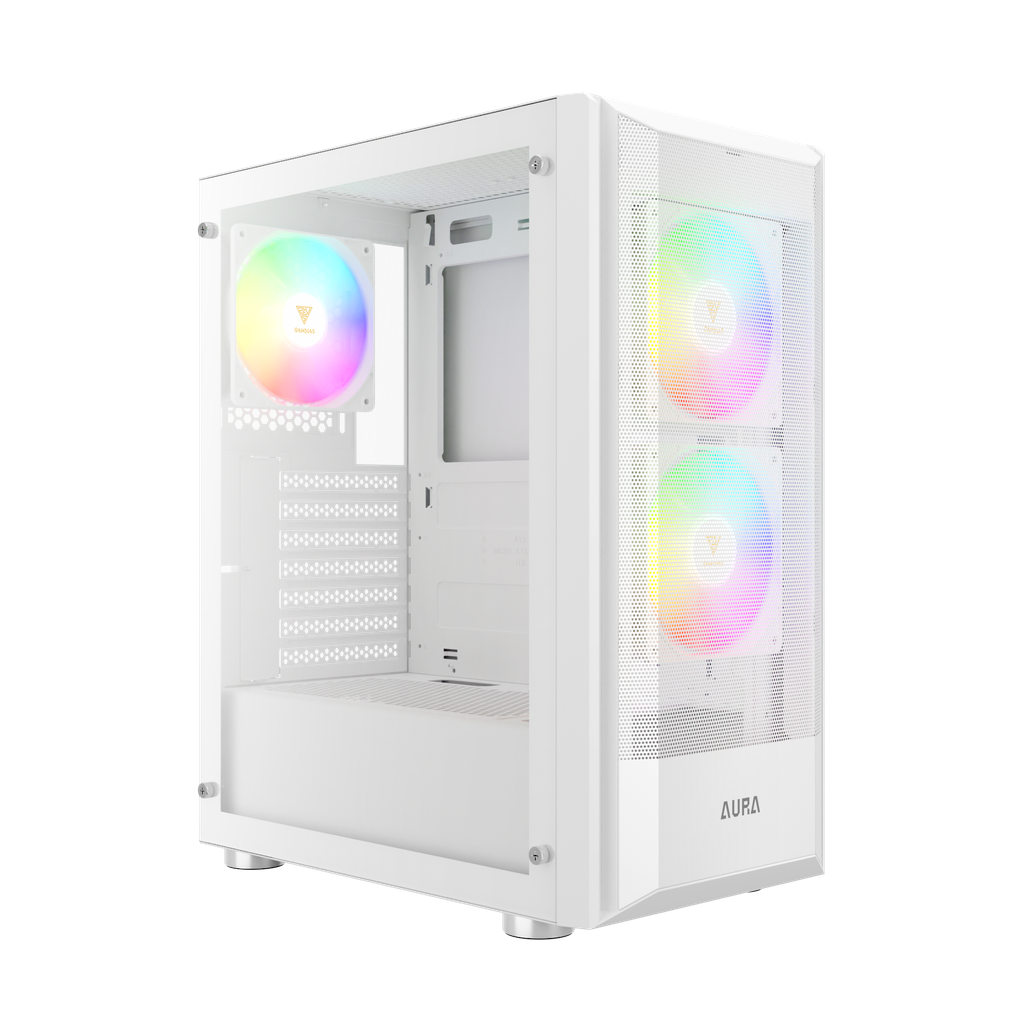 GABINETE GAMDIAS AURA GC6 WH BLANCO ATX MESH RGB S/FUENTE CRISTAL GD-AURA GC6 WH 11M DE GARANTIA
