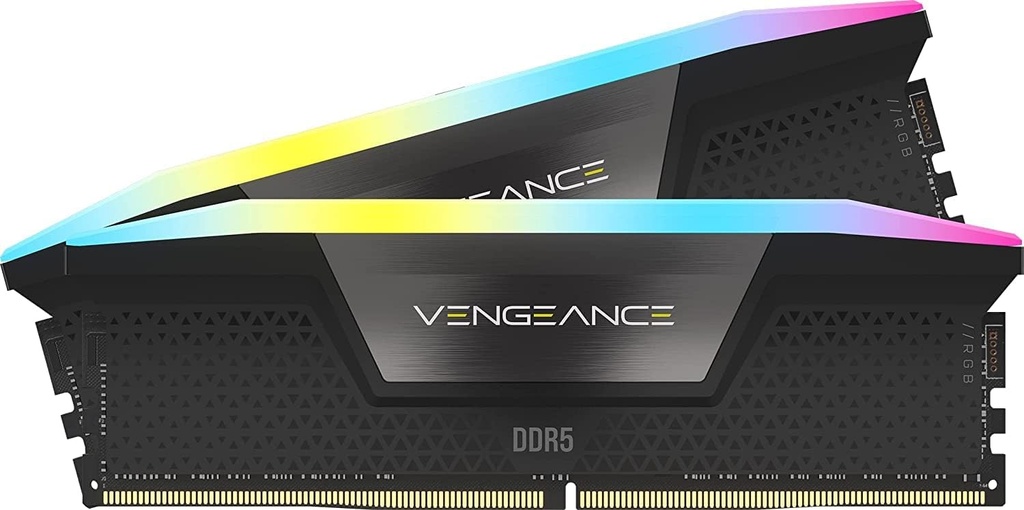 RAM CORSAIR DDR5 VENGEANCE 2X16 32GB 6400 NEGRO RGB CMH32GX5M2B6400C36 1AÑO DE GARANTIA