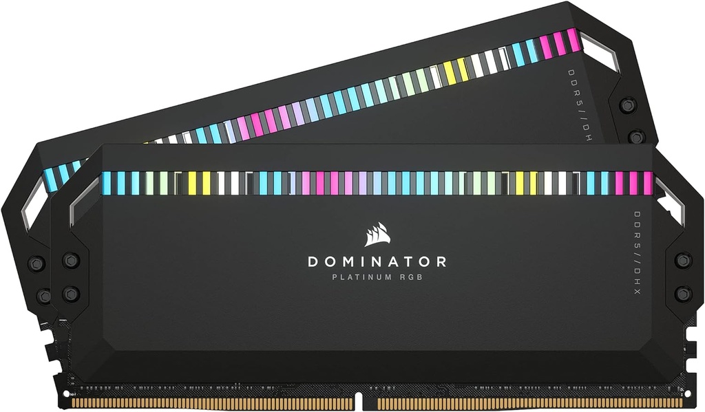 RAM CORSAIR DDR5 DOMINATOR PLATINUM 2X16 32GB 6000 NEGRO RGB CMT32GX5M2E6000C36 1AÑO DE GARANTIA