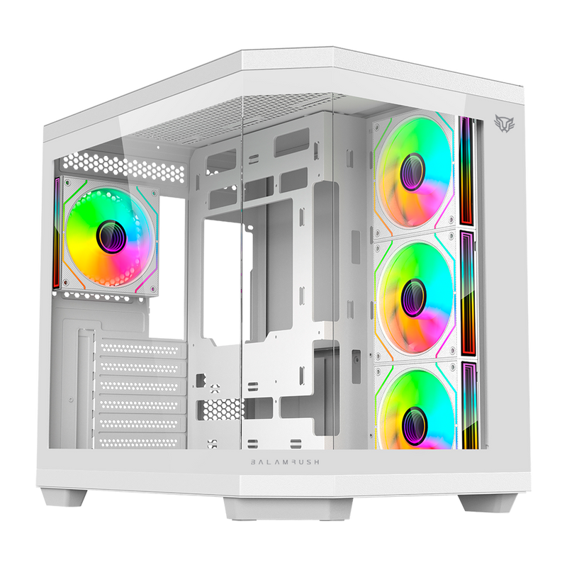 GABINETE BALAM RUSH TANK 9600TB MAX BLANCO ATX RGB 4VENT USB3.0 C/TEMPLADO S/FUENTE BR-938686 03M DE GARANTIA