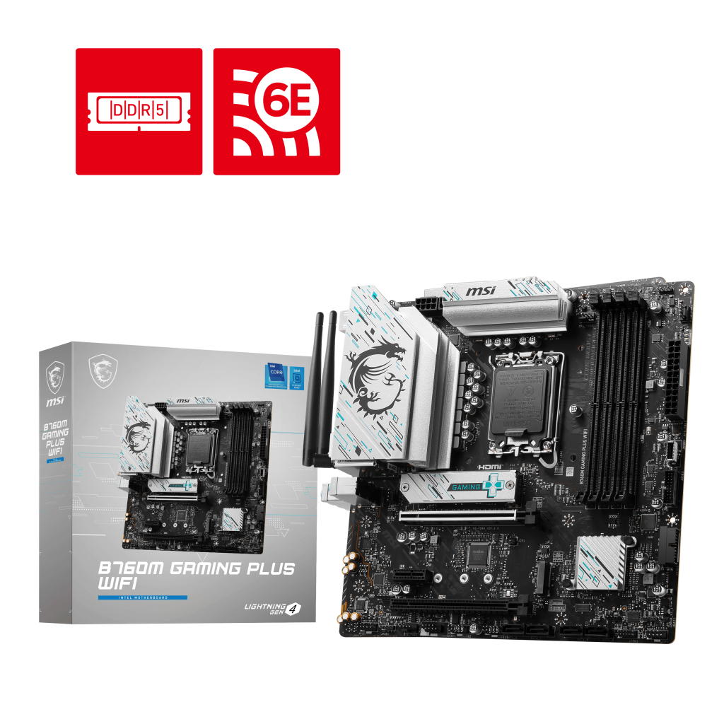 MB MSI B760M GAMING PLUS INTEL 14VA DDR5 256GB M-ATX WIFI HDMI DP B760M GAMING PLUS WIFI 12M DE GARANTIA