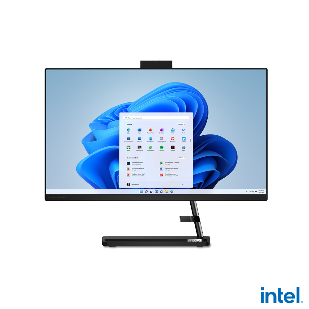 AIO LENOVO IDEACENTRE CORE I3 1215U 1TB HDD 256GB SSD 8GB DDR4 23.8" FHD W11H NEGRO F0GH0104LD GARANTIA CON FABRICANTE