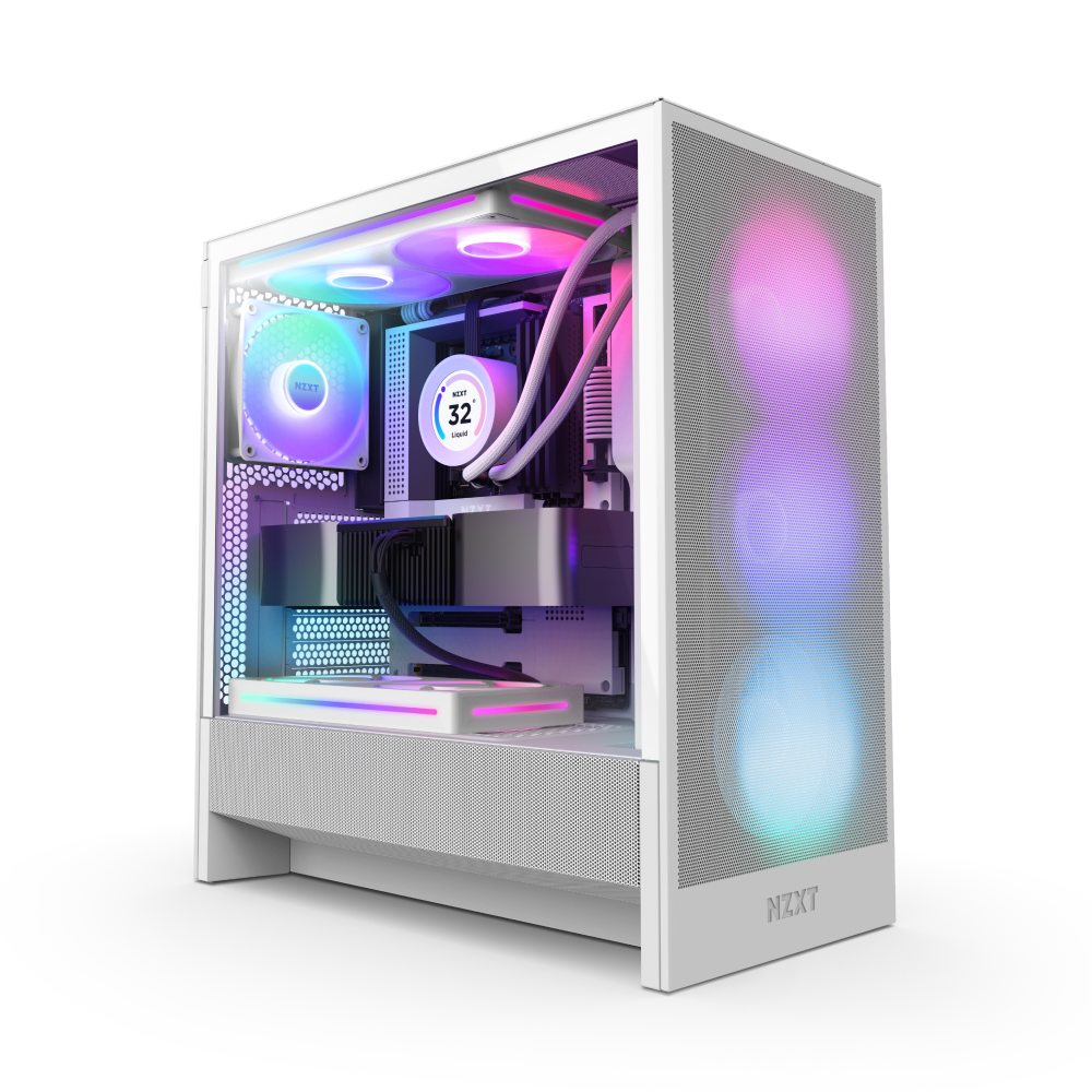 GABINETE NZXT H5 FLOW RGB EDITION BLANCO ATX S/FUENTE CRISTAL CC-H52FW-R1 1AÑO DE GARANTIA
