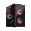 GABINETE ACTECK DOOM PRO CRYSTAL GI730 NEGRO M-ATX 600W 3XFAN FRGB CRISTAL AC-939225 6M DE GARANTIA