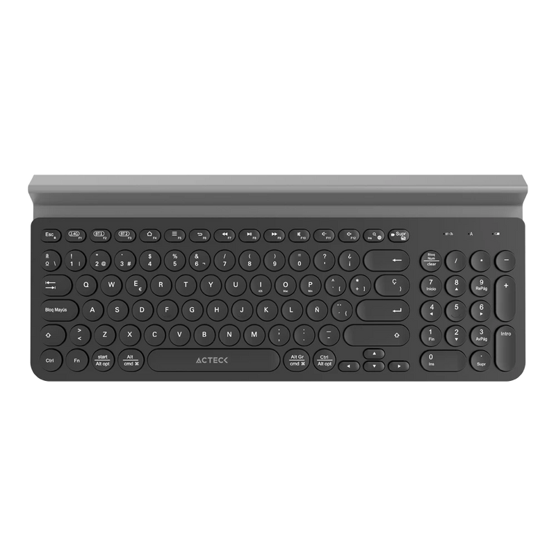 TECLADO ACTECK WIFI INSPIRE COMP TI695 NEGRO BLUETOOTH MULTIDISPOSITIVO AC-934206 3M DE GARANTIA