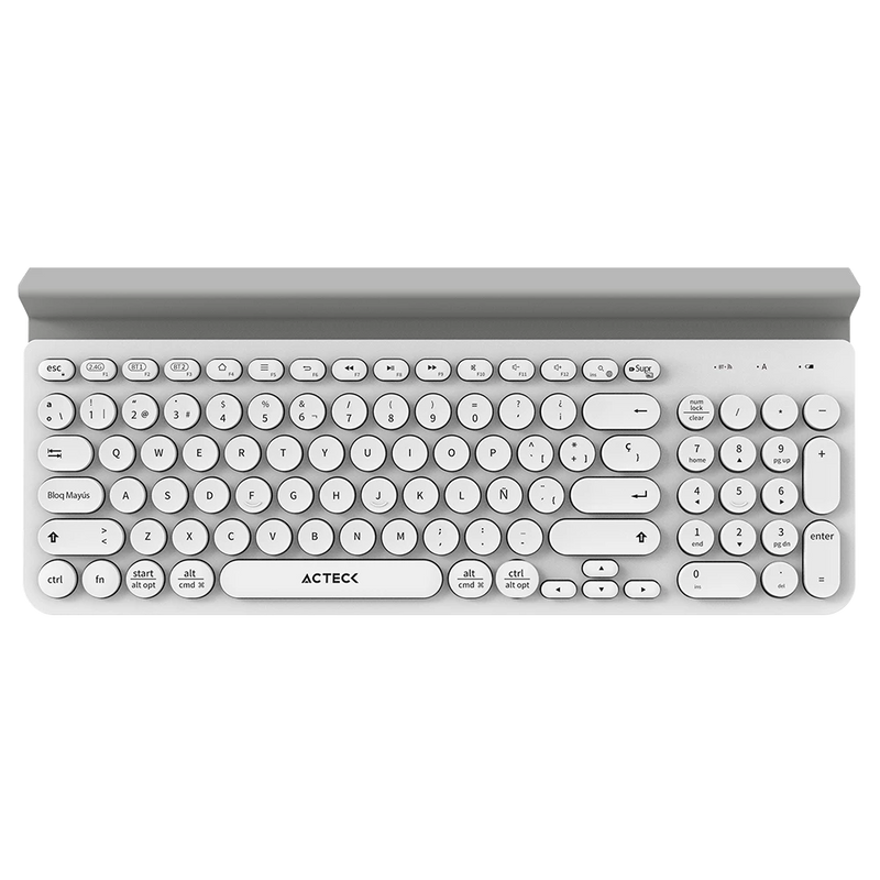 TECLADO ACTECK WIFI INSPIRE COMP TI695 BLANCO BLUETOOTH MULTIDISPOSITIVO AC-934213 3M DE GARANTIA