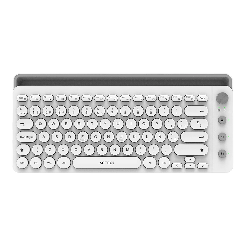 TECLADO ACTECK WIFI UNY COMP TI685 BLANCO BLUETOOTH AC-934190 3M DE GARANTIA