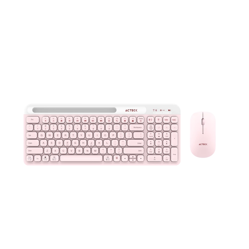 KIT 2 EN 1 ACTECK WIFI CREATOR VIRTUOS SILK MK720 TEC Y MOU ROSA BLUETOOTH MULTIDISPOSITIVO AC-936279 3M DE GARANTIA