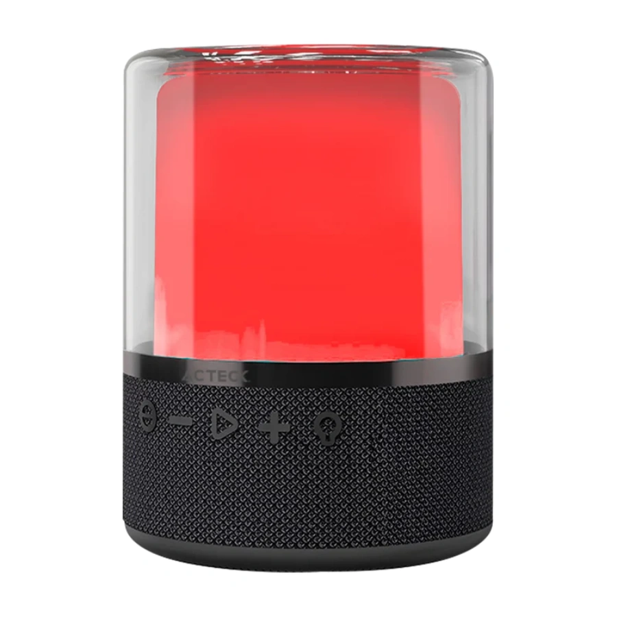 BOCINA ACTECK GLEE PURE AP50 NEGRO BLUETOOTH 5.2 3.5MM USB-C ILUMINACION LED ELITE SERIES AC-936408 03M DE GARANTIA