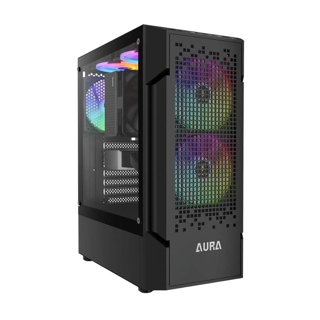 GABINETE GAMDIAS AURA GC7 ARGB NEGRO ATX S/FUENTE CRISTAL GD-AURA GC7 ARGB 11M DE GARANTIA