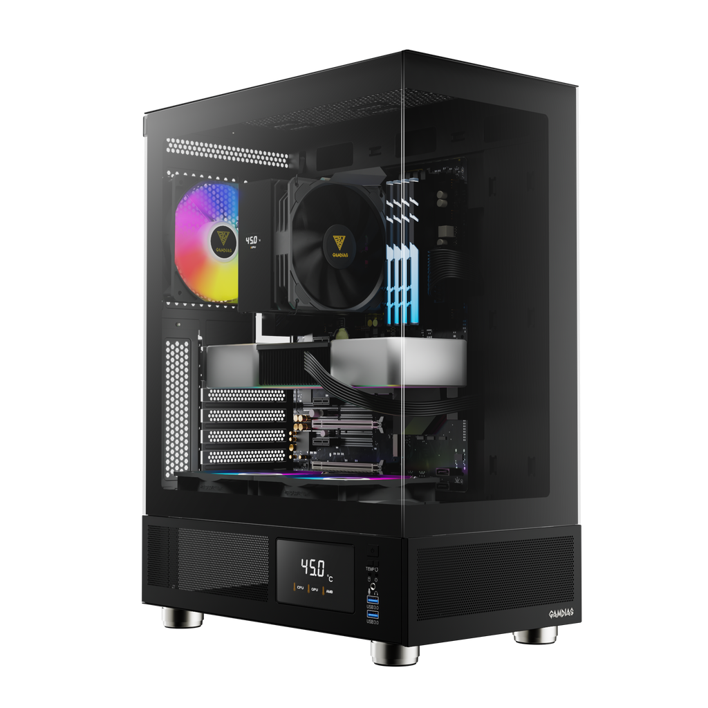 GABINETE GAMDIAS ATLAS E1 NEGRO ATX ARGB S/FUENTE CRISTAL GD-ATLAS E1 11M DE GARANTIA