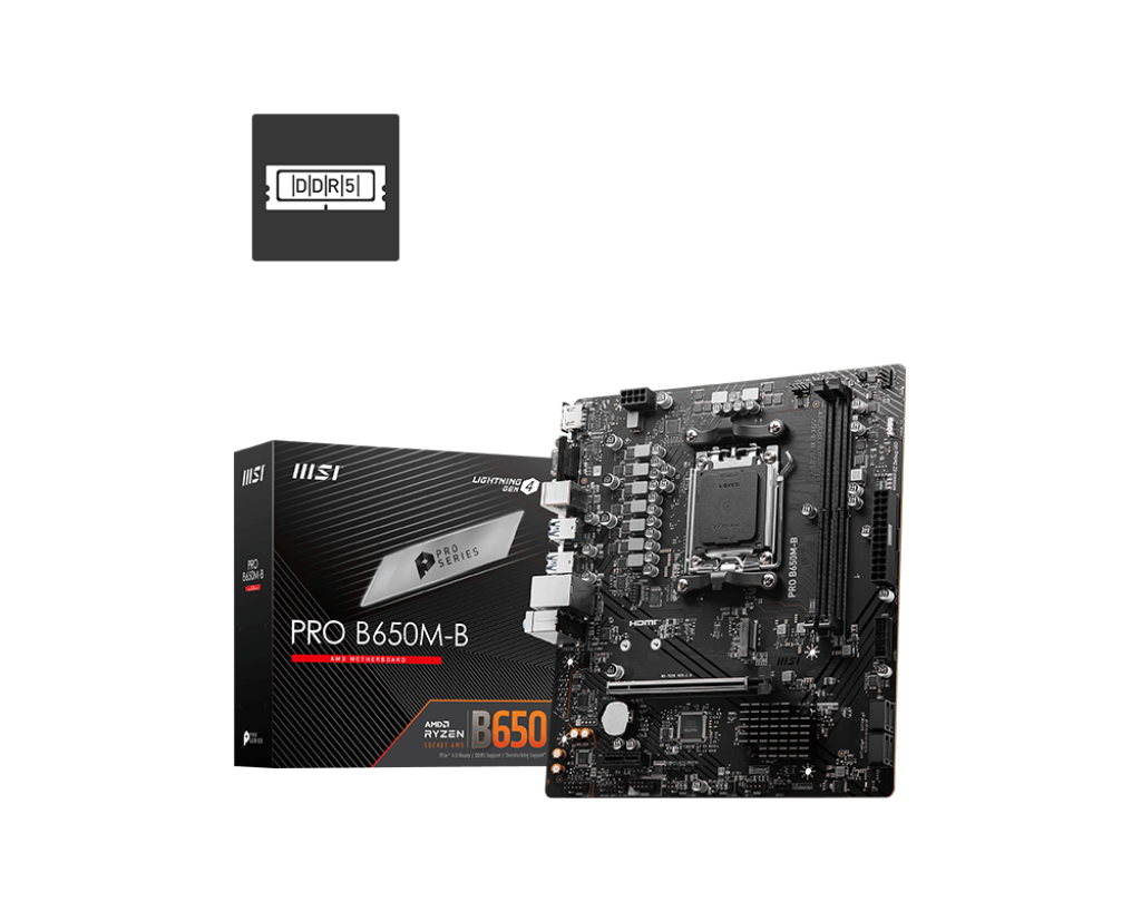 MOTHER AMD B650M-B MSI PRO AM5 2xDDR5 128GB M-ATX 12M DE GARANTIA