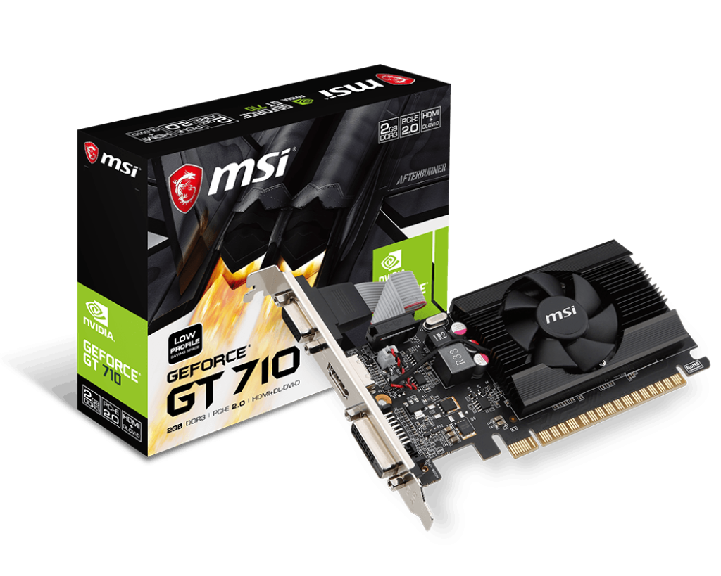 TARJETA DE VIDEO NVIDIA GEFORCE GT710 2GB GDDR3 MSI GT 710 2GD3 LP 12M DE GARANTIA