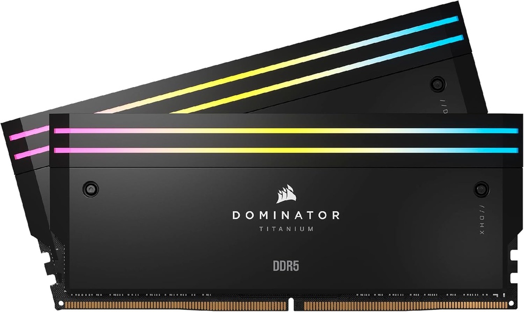 RAM CORSAIR DDR5 DOMINATOR TITANIUM 2X16 32GB 7000 NEGRO RGB CMP32GX5M2X7000C34 1AÑO DE GARANTIA