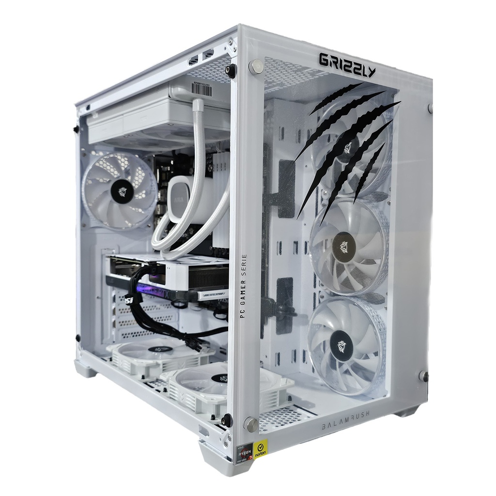 PC GAMER GRIZZLY AMD RYZEN 7 5700X 4.6GHZ RTX4060 32GB M.2 1TB  WIFI BT KIT MK770 BLANCO PG-AMD058 GARANTIA 1 AÑO