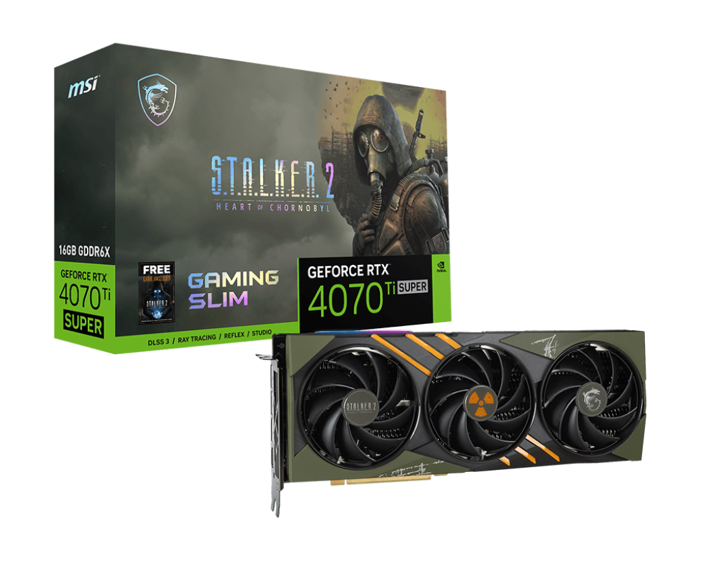 TVIDEO MSI RTX4070 TI GAMING X SLIM 16GB STALKER 2 HDMI DP RTX 4070 Ti SUPER 16G GAMING SLIM STALKER 2 EDITION 12M DE GARANTIA