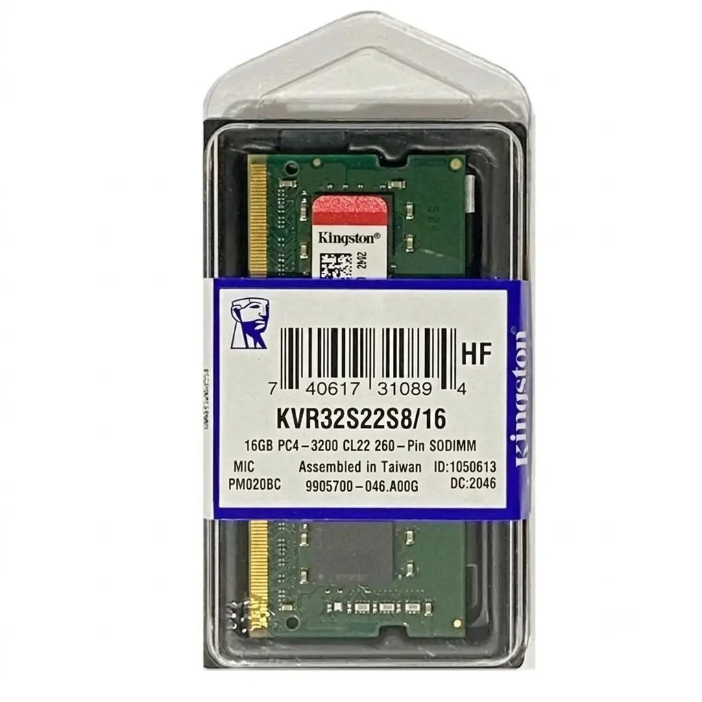 RAM KINGSTON KVR SODDR4 16GB 3200 KVR32S22S8/16 12M DE GARANTIA