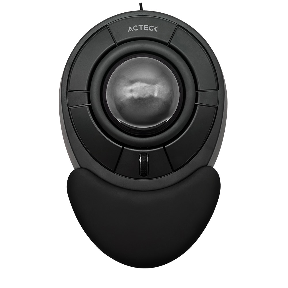 MOUSE ACTECK ERGONOMICO TRACKBALL MI787 NEGRO RUEDA DE DESPLAZAMIENTO  USB AC-939584 3M DE GARANTIA
