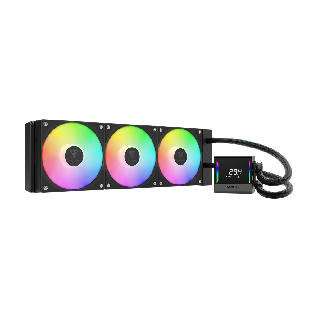 ENFRIAMIENTO GAMDIAS CHIONE E4 360 NEGRO ARGB LGA1700/AM5 DIGITAL CHIONE E4-360 11M DE GARANTIA