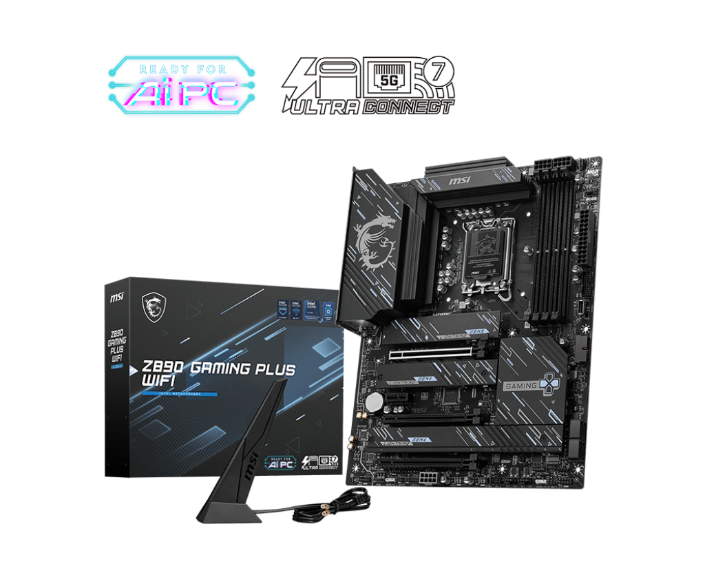 MOTHER INTEL Z890 WIFI MSI GAMING PLUS LGA1851 4xDDR5 256GB ATX 12M DE GARANTIA
