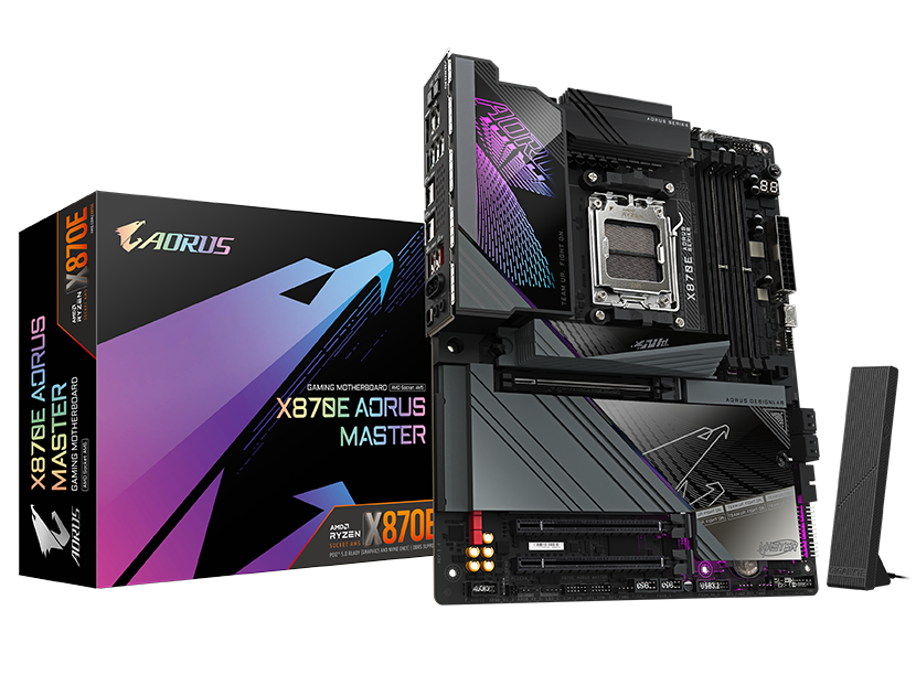 MB GIGABYTE X870E AORUS MASTER AM5 DDR5 256GB ATX X870E AORUS MASTER 11M DE GARANTIA