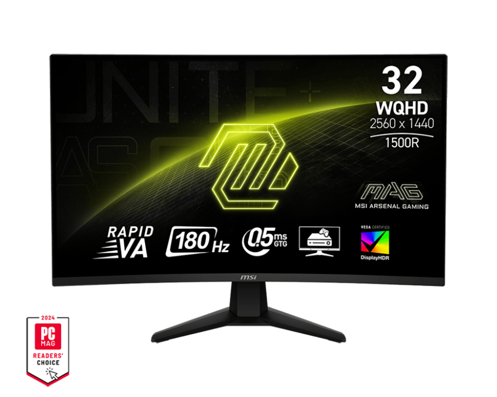 MONITOR 32 MSI MAG 32CQ6F 0.5MS 180HZ WQHD GAMER VA CURVO USB-C FREESYNC 12M DE GARANTIA