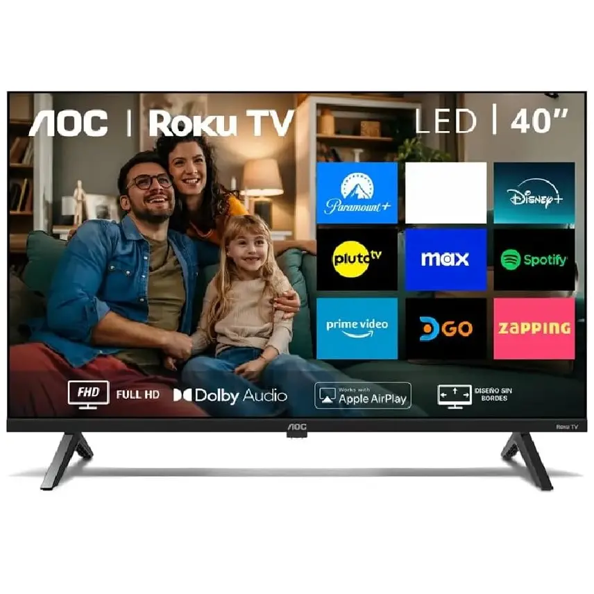 SMART TV AOC 40" FULL HD LCD ROKU TV 3HDMI USB WIFI ETH 40S5045 12M DE GARANTIA
