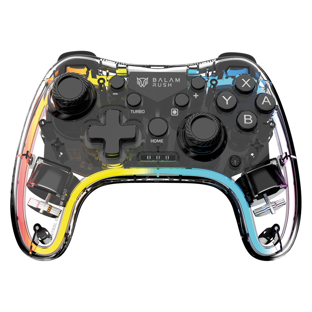 CONTROL BALAM RUSH KONTROL GLOW SWG600 NEON TRANSPARENTE  RGB INALAMBRICO PC/ANDROID/IOS/PS/NSWITCH BR-940467  1M DE GARANTIA