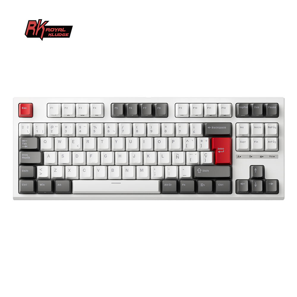 TECLADO ROYAL KLUDGE R87 BLANCO RGB SWITCH RED RKR87WH 11M DE GARANTIA