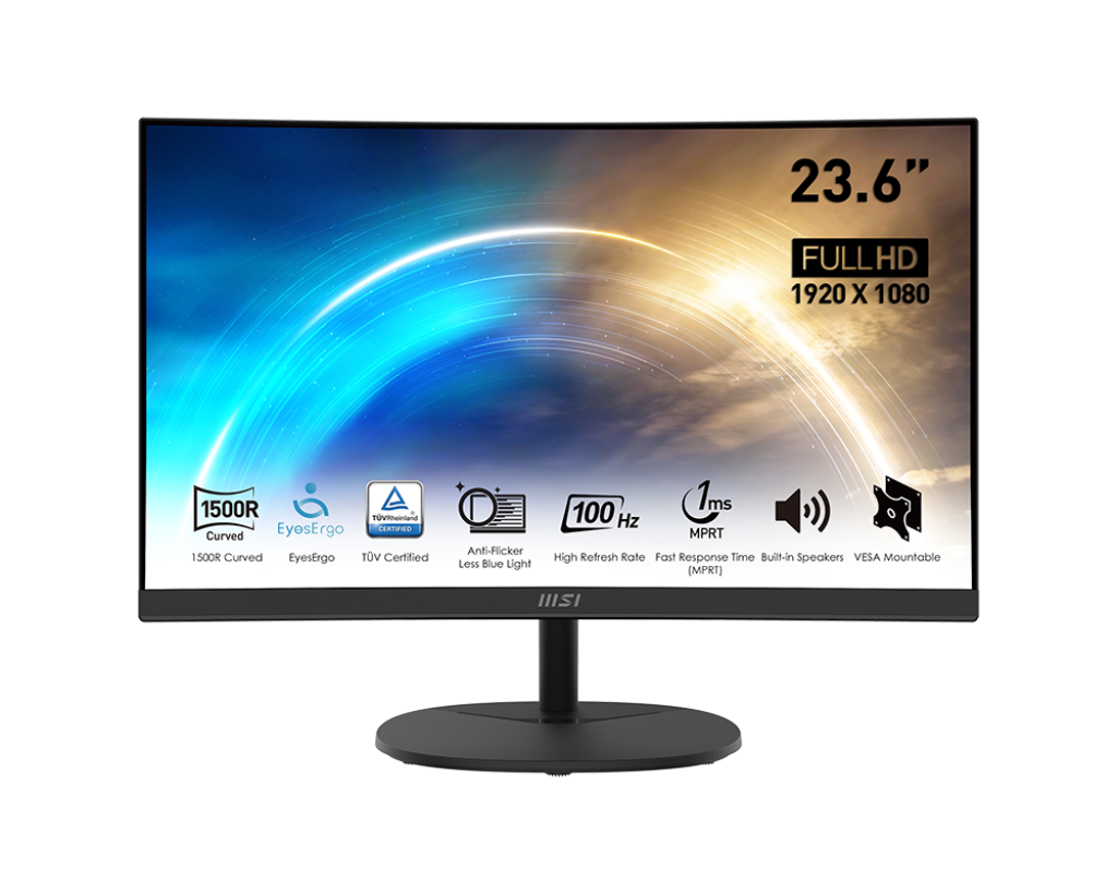 MONITOR MSI MP2412C 23.6" 1MS 100HZ FHD HDMI CURVO NEGRO PRO MP2412C 11M DE GARANTIA
