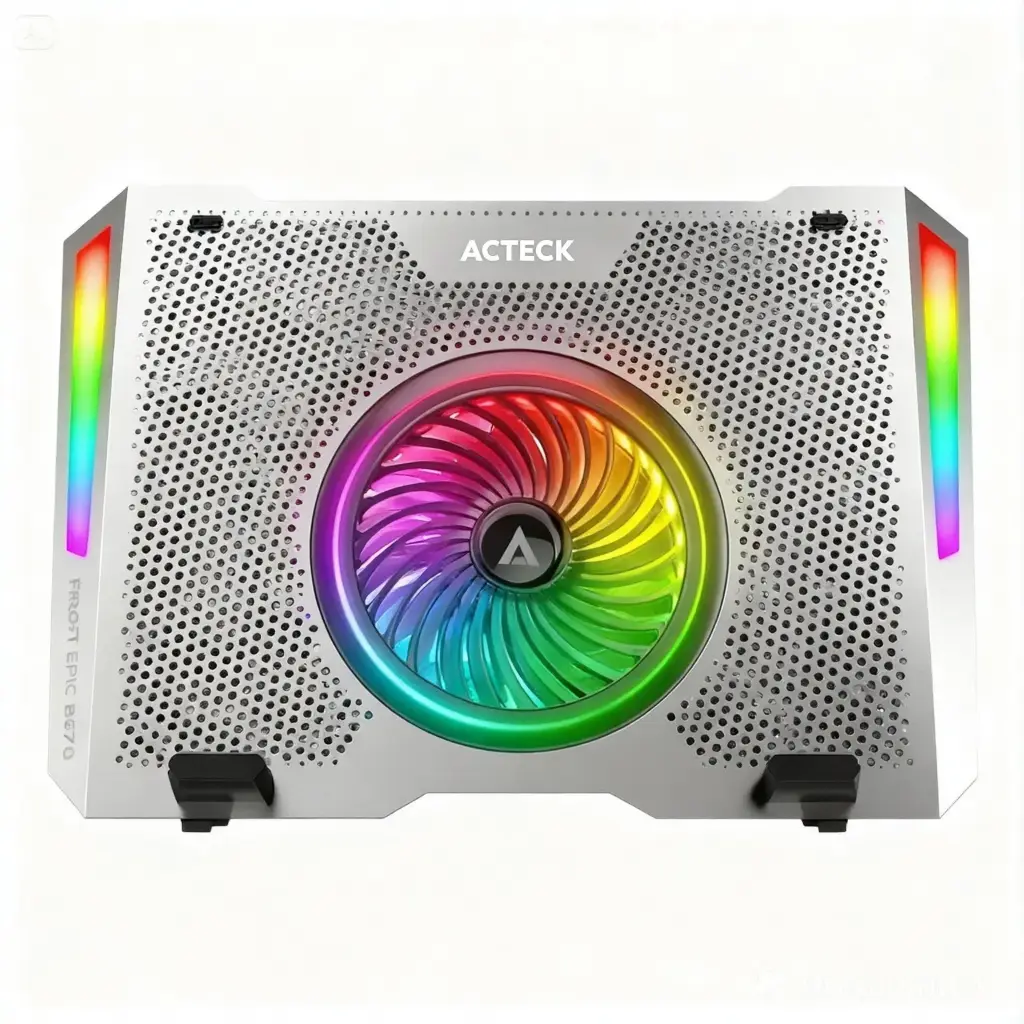 BASE ENFRIADORA ACTECK FROOST EPIC BE670 ALUMINIO/ ABS 1X VENTILADOR 125 MM/ 4X VENTILADORES 60 MM 2X PUERTOS USB RGB AC-940764 03M DE GARANTIA