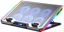 BASE ENFRIADORA ACTECK FROOST ZERO BE640 ALUMINIO + ABS 6X VENTILADORES 2X PUERTOS USB RGB AC-940788 03M DE GARANTIA