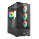 GABINETE SHARKOON AK6 RGB MATX S/FUENTE CRISTAL NEGRO C-AK6B 11M DE GARANTIA