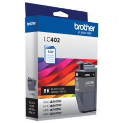 CARTUCHO BROTHER LC402BK NEGRO 550 PAGINAS MFC-J6540DW/J6940DW GARANTIA CON FABRICANTE