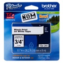 CINTA BROTHER LAMINADA TZE-241 NEGRO SOBRE BLANCO 18MM X 8MM SIN GARANTIA