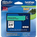 CINTA BROTHER LAMINADA TZE-741 NEGRO EN VERDE 18MM X 8M SIN GARANTIA