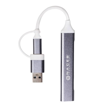 HUB NACEB 4 PUERTOS USB 1XUSB 3.0 3XUSB 2.0 NA-0124 1M DE GARANTIA