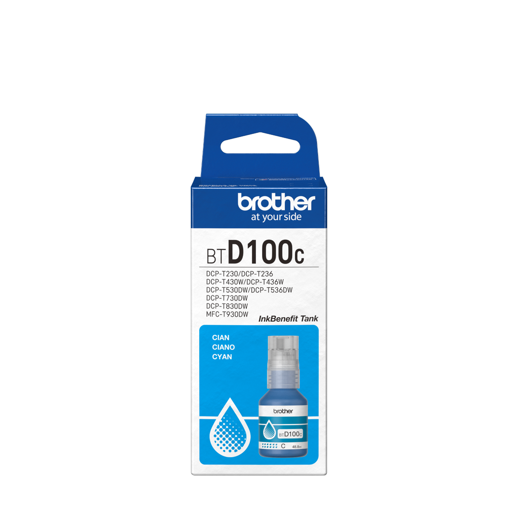 TINTA BROTHER BTD100C CIAN COM/T930DW/T830DW/T730DW/T530DW/T430W/T230 GARANTIA CON FABRICANTE