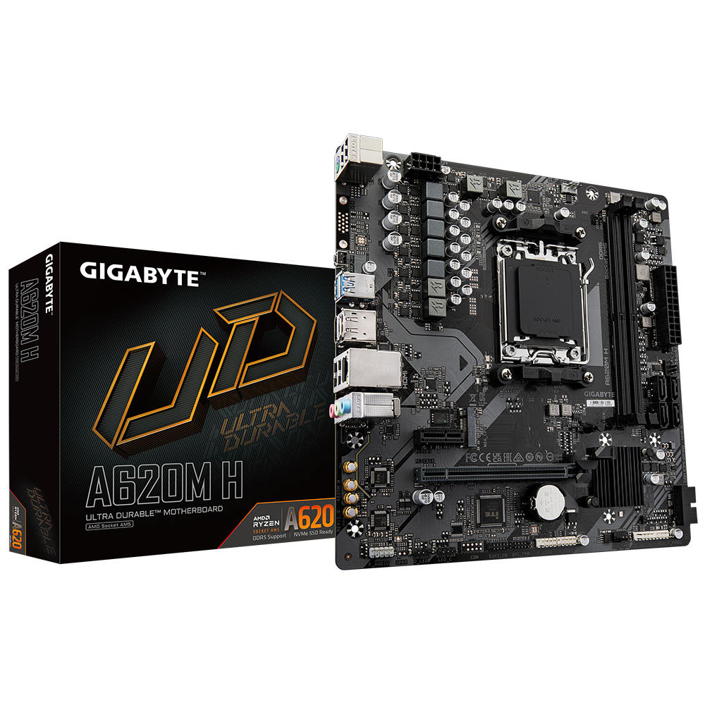 MOTHER AMD A620M H GIGABYTE AM5 2xDDR5 128GB ATX 12M DE GARANTIA