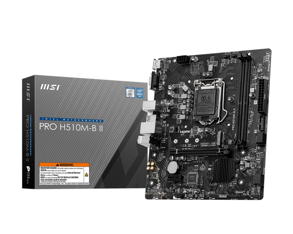 MOTHER INTEL H510M-B II MSI PRO LGA1200 2xDDR4 64GB M-ATX 1AÑO DE GARANTIA