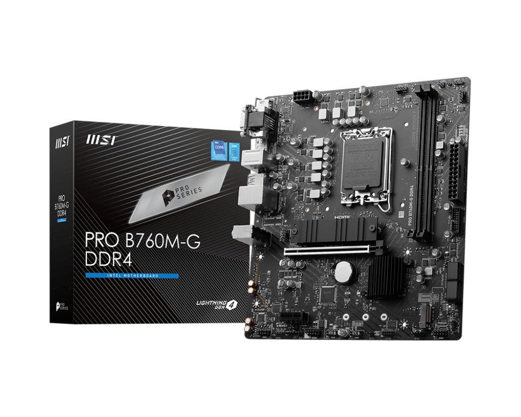 MB MSI PRO B760M-G INTEL 14VA LGA1700 DDR4 64GB M-ATX DP HDMI VGA PRO B760M-G DDR4 11M DE GARANTIA